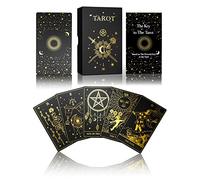 WJPC Gold Foil Tarot Cards with Guide Book Set&Gift Box for Beginner& Expert. Original DesignTarot Decks, Tarot Cards Decks