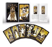 WJPC Gold Tarot Cards with Guide Book Set&Gift Box for Beginner& Expert. Tarot Decks, Original Design Knight Tarot(Light Gold)
