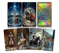 WJPC Laser Gold Foil Edge Tarot Cards with Guide Book Set&Gift Box for Beginner& Expert. Original Design World History Of Reverse （Laser Gold）