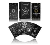 WJPC Silver Foil Tarot Cards with Guide Book Set&Gift Box for Beginner& Expert. Original Design Tarot Decks Cards Decks (Silver)