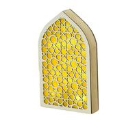 Wjsdsg Eid Ramadans Decors Wood Mosque Ornament With LED Light For Tabletop And Window Hanging Muslims Islamics Home Decors
