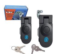 WJSKDQ 2Piece Sealed Compression Latch Flush Mount Trigger Latch Powder Coated Zinc Alloy Sealed Adjustable Lever Hand Operated Compression Latches Key Locking, 4.3x2.0 inch Black