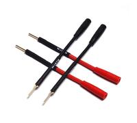 WJSTN 2mm to 4mm Banana Plug Adapter, 3 Inch Silicone Rubber Cable, 4 Pack (2 Red, 2 Black), Compatible with Speaker, Audio Amplifier, Musical Instrument