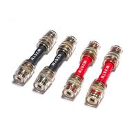 WJSTN 4 Pack 4mm Banana Plug Adapter & Multifunctional Audio Extension Cable Coupler - Connect Banana Plugs, Bare Wires, Y-Spool Terminals for Input/Output 2 Red/2 Black (4)