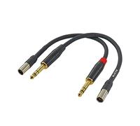WJSTN 8in 2-Pack Mini XLR Cable, 1/4" TRS to Mini 3-pin XLR Male Headphone Extension Cables