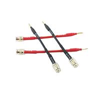 WJSTN Flex Pin Banana Plugs to 4mm Female Banana Jack/Braided Wire Speaker Banana Plugs Adapter Cable for Spring-Loaded Speaker Banana Jack Terminals （3in/4-Pack