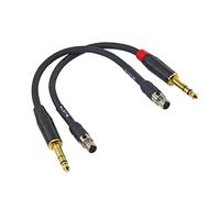 WJSTN Mini 3-pin XLR to 6.35mm Adapter Cable, 1/4 inch TRS to Mini Female XLR Stereo Jack Aux Microphone Cable Mic Cord - 8in 2-Pack