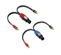WJSTN Speak-on 4-Pole to Dual RCA Break Out Splitter Cable Speakon Splitter Cable,for Speaker (Speakon to RCA)