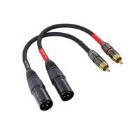WJSTN XLR Male to RCA Male to RCA Male Audio Adapter Cable 6 inch RCA Male to XLR Male 2 Pack