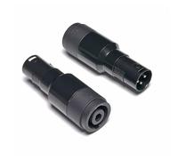 WJSTN XLR to Speakon Adapter, Black, Professional 3-Pin Male to Female Connector, 2 Pack, for PA Systems, DJ Equipment, Amplifiers, Mixing Consoles (XLR Male to Speakon Female)