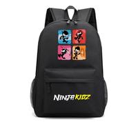 WJSXEQS Ninja Kidzs Kids Backpack Cute Game Backpack for Boys Children School Bag Casual Rucksack Bookbag Outdoor Travel (Black1)