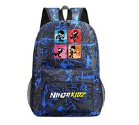 WJSXEQS Ninja Kidzs Kids Backpack Cute Game Backpack for Boys Children School Bag Casual Rucksack Bookbag Outdoor Travel (Blue1)
