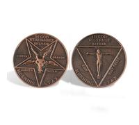 WJTOPGYH TV Show Lucifer Morningstar Satanic Halloween Cosplay Prop Coin Commemorative Retro Metal Coin Badge Jewelry Accessories-K00497-03