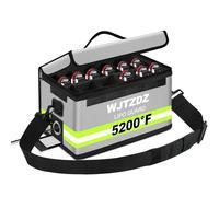 WJTZDZ 12 Cell Large Capacity Lipo Battery Bag,Fireproof Explosionproof Safe Storage Guard Pouch for Charging with Waterproof Zipper/Reflective Strip/Handle/Shoulder Strap(12.6x6.7x6.7in)