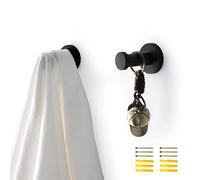 WJUAN 2 Pcs Black Round Wall Hooks, 53 mm Concealed Coat Hooks Suitable for Installation in The Kitchen, Bathroom, Study and Master Bedroom to Hang Objects