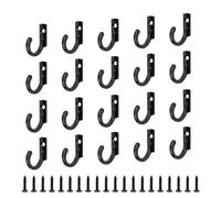 WJUAN 20 Pieces Small Coat Hooks, Zinc Alloy Material Bedroom Hooks Black, Coat Hooks Wall Mounted, Clothes Hooks for Walls, Suitable Hanging Clothes, Hats, Bags, Towels