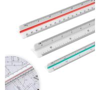 WJUAN 3 Pcs Scale Ruler, Precision 15 CM, 30 CM Triangle Ruler, 1:20、1:25、1:50、1:75、1:100、1:125、1:200、1:250、1:300、1 :400、1:500, Measure Ldeal for Architects, Draftsmen
