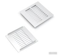 WJUAN Aluminium Ventilation Grille 150 x 150 mm Silver Square Ventilation Grille for Cupboards, Bedrooms and Doors