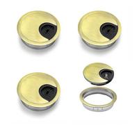 WJUAN Set of 4 Desk Cable Grommets, Diameter 47-50 mm Cable Pass Round, Zinc Alloy Cable Hole Cover, Bronze Table Cable Grommet, for Desk and Workbench