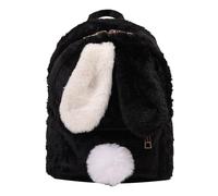 WJUHYGTF Cute Plush Backpack with Bunny Ears, for Teen Girls Fluffy Fluffy Kawaii Shoulder Bag Handbag Satchel Satchel,Black