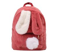 WJUHYGTF Cute Plush Backpack with Bunny Ears, for Teen Girls Fluffy Fluffy Kawaii Shoulder Bag Handbag Satchel Satchel,Red