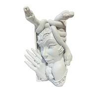 WJUHYGTF Medusa Head Book Nook Decorative Bookends, Unique Snake Face Sturdy Bookstopper for Home Office Desk Shelf Decoration,White