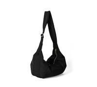 WJUHYGTF Shoulder Bag Nylon Women's Crossbody Bag, Large Capacity Hobo Bag Shoulder Bag with Zipper and Adjustable Shoulder Strap Solid Color,Black