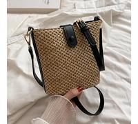 WJUHYGTF Straw Beach Bag, PU Straw Bag, Straw Bag, Small Women's Straw Shoulder Bag, Handwoven Shoulder Bags with Straps, Basket Bags, Braided Handbag,D