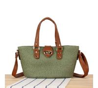 WJUHYGTF Straw Beach Bag, Straw Bag Straw Bags for Women, Small Tote Bag, Shoulder Bag, Stylish Basket Bags, Braided Straw Handbag,A