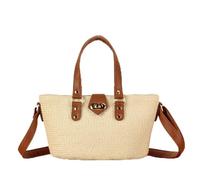 WJUHYGTF Straw Beach Bag, Straw Bag Straw Bags for Women, Small Tote Bag, Shoulder Bag, Stylish Basket Bags, Braided Straw Handbag,B