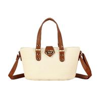 WJUHYGTF Straw Beach Bag, Straw Bag Straw Bags for Women, Small Tote Bag, Shoulder Bag, Stylish Basket Bags, Braided Straw Handbag,C