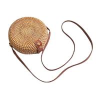 WJUHYGTF Woven Shoulder Bag Rattan Bag, Leather Basket Square Baskets Small Leather Shoulder Bag Handbag Summer Beach Handbag Woven Shoulder Bag,A