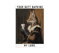 WJWART Coyote Butt Napkins Animals Poster Canvas Poster Bedroom Decor Landscape Decor Gift 20x30inch(50x75cm)