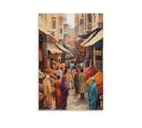 WJWART Punjabi Bazaar Canvas Poster Bedroom Decor Landscape Office Room Decor Gift 08x12inch(20x30cm)