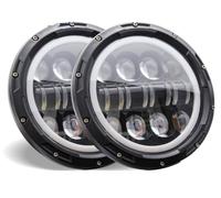 Wjwftcmk Front Headlight 2x Car 7 Inch Led Headlight Hi/Low H4 Halo Angle Eyes DRL For Hummer 4x4 For Suzuki For Samurai Headlamp