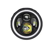 Wjwftcmk Front Headlight 7 Inch Headlight H4 Led For Jeep For Auto DRL Motorcycle Ring Halo Turn Signal LED Lamp Angel Eye