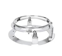 Wjwftcmk Motorcycle Headlight 7" Inch H4 LED Moto Headlight DRL Hi/Lo Beam Halo Ring Amber Angel Eye For Softail For Slim For Fat Boy For JEEP For Lada(Silver 7 inch size)