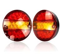 Wjwftcmk Rear Tail Lights 1/2PCS 12-24V LED Light Round 5.6 Inch Hamburger Rear Tail Brake Turn Signal Lamp RV Trailer Caravan Camper Truck Tractor(2pcs)