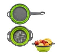 WJWINER 2 Pieces Collapsible Colander, Collapsible Kitchen Colander, with Hanging Device, Strainer, Collapsible Colanders for Draining Pasta, Vegetables and Fruits