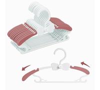 WJWSKI Baby Hangers for Closet - 20 Pack Baby Clothes Hangers,Adjustable Baby & Kids Hangers for Nursery,Cascading Plastic Childrens Hangers & Infant Hangers for Closet- Space Saving