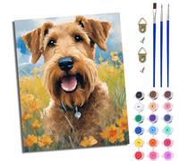 WJWWANG Paint by Numbers for Adults Irish Terrier DIY Oil Painting by Numbers on Canvas for Gift and Home Decor 20X16 Inch (50x40cm)