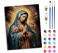 WJWWANG Paint by Numbers for Adults Our Lady of Mary DIY Oil Painting by Numbers on Canvas for Gift and Home Decor 20X16 Inch (50x40cm)