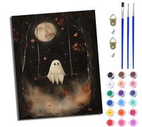 WJWWANG Paint by Numbers Kits for Adults Painting by Number Kits On Canvas Ghost on The Swing DIY Color Oil Painting Acrylic Paints,Home Wall Decor 16x20inch/40×50CM Without Frame