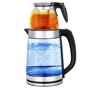 WJWWO 2-Layer Electric Teapot Glass Kettle, 1.8L+0.2L Turkish Glass Teapot With 360 Degree Rotating Base, Suitable For Russian And Turkish Teas