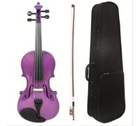 WJWWO 4/4 acoustic beginner's violin, violin set, violin includes rosin, bow, cloth box,Purple
