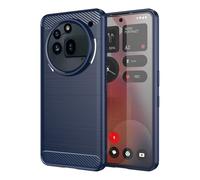 WJXEXRS For Nothing Phone 3A Pro Case, Carbon Fibre Design Mobile Phone Case Thin Soft TPU Silicone Material Protective Case Shockproof Case Scratch-Resistant Cover for Nothing Phone 3A Pro (Blue)