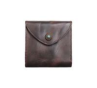 WJXFHTD 1PCS Crazy Horse Wallet Folding Snap Leather Wallet Leather Coin Purse for Women Vintage Leather Wallet Wallets for Men and Women, Coffee color, Vintage