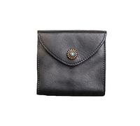 WJXFHTD 1PCS Crazy Horse Wallet Folding Snap Leather Wallet Leather Coin Purse for Women Vintage Leather Wallet Wallets for Men and Women, Black, Vintage