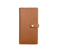 WJXFHTD 1PCS Genuine Leather Wallet Single Button Leather Wallet Crazy Horse Wallet Large Capacity Men's Wallet Vintage Wallet Clasp Wallet, Brown, Vintage