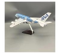 WJXNNON 1:160 47CM For Japan Air ANA A380 Model Plane Cartoon Sea Turtle Airlines Blue Diecast Aircraft Gifts Decoration Display(No light)